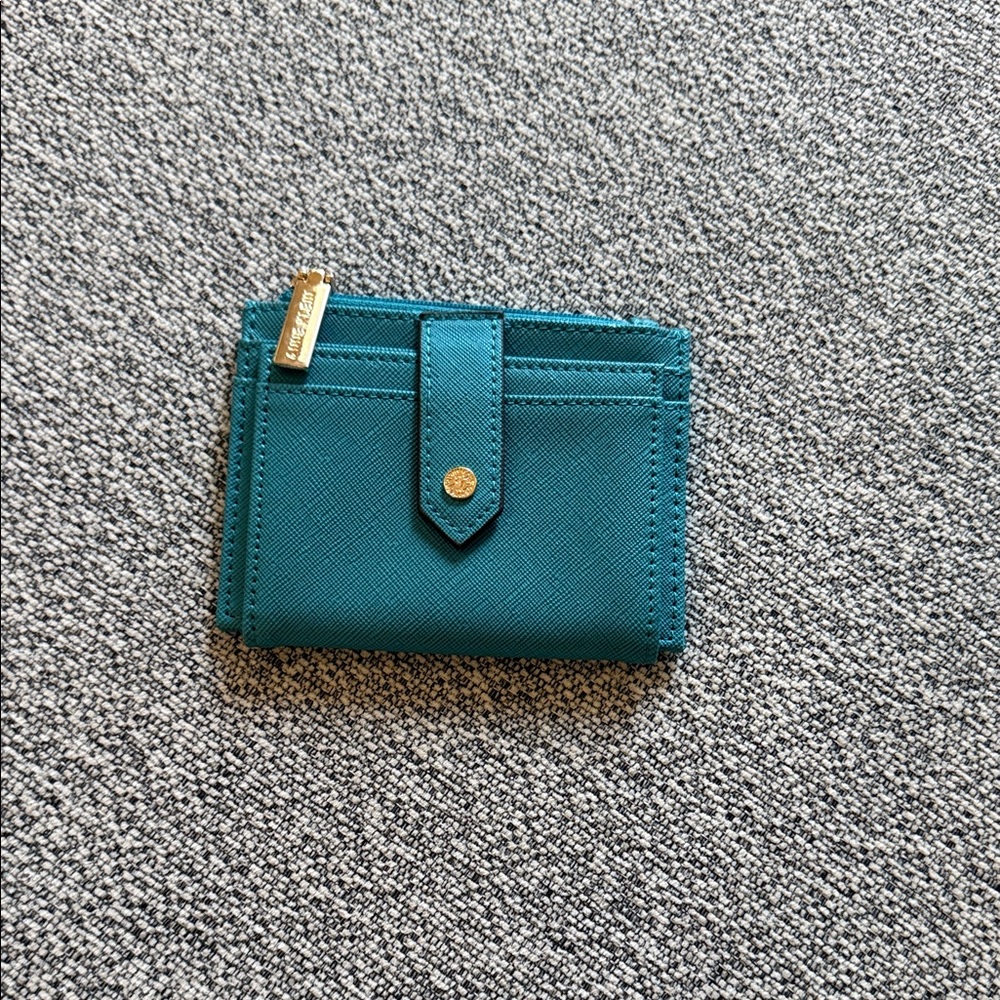 Anne Klein Teal Snap Card Holder Wallet